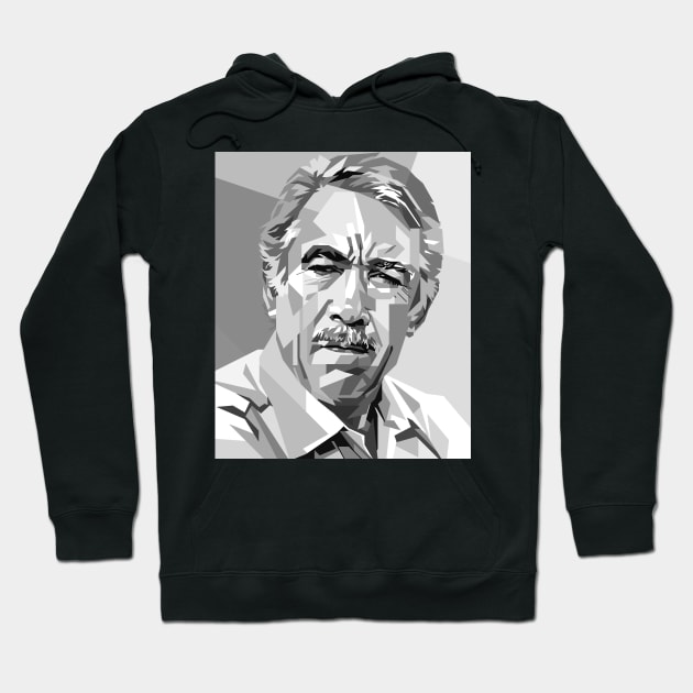 Anthony Quinn Grayscale Illustration Hoodie by RJWLTG